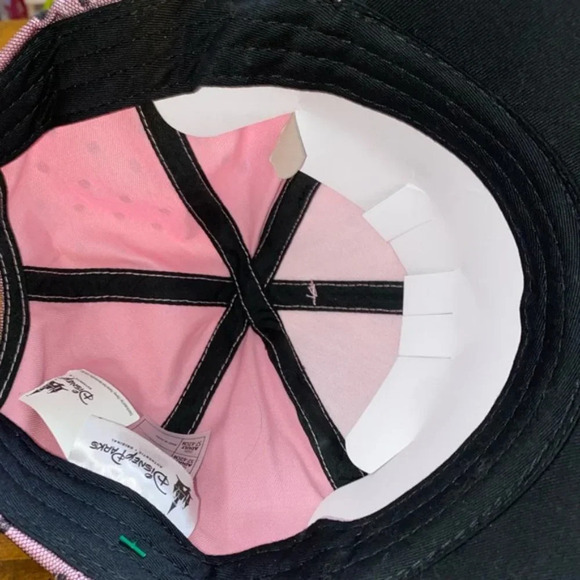 Disney Parks Minnie Mouse Ears Lace Polka Dot Pink Adjustable Hat - Adult Size - Picture 4 of 6